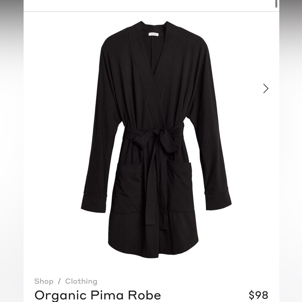Cuyana Pima cotton black robe -XS (brand new/still sealed)